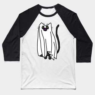 Boo Sheet Halloween Cat Baseball T-Shirt